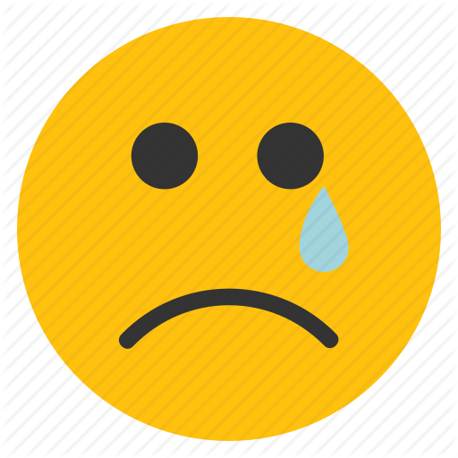 Crying, Emoticons, Sad Face, Smiley, Tear Icon - Sad Face With Tear (512x512)