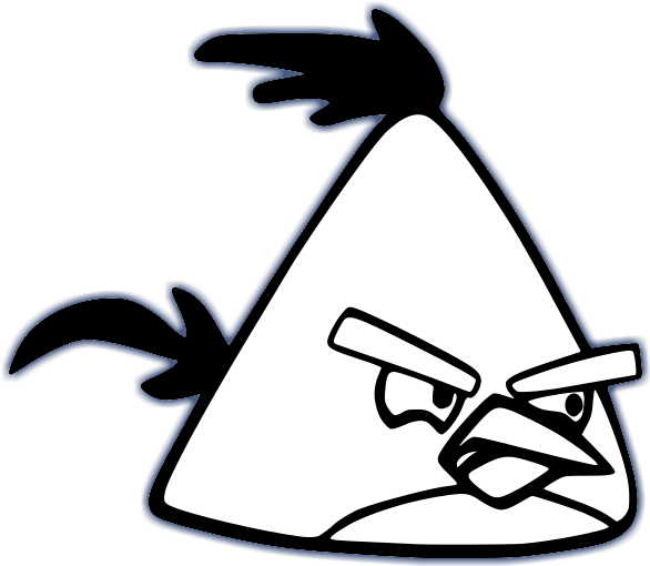 Yellow Bird Angry Birds Characters Black And White - Angry Birds Coloring Pages (611x601)