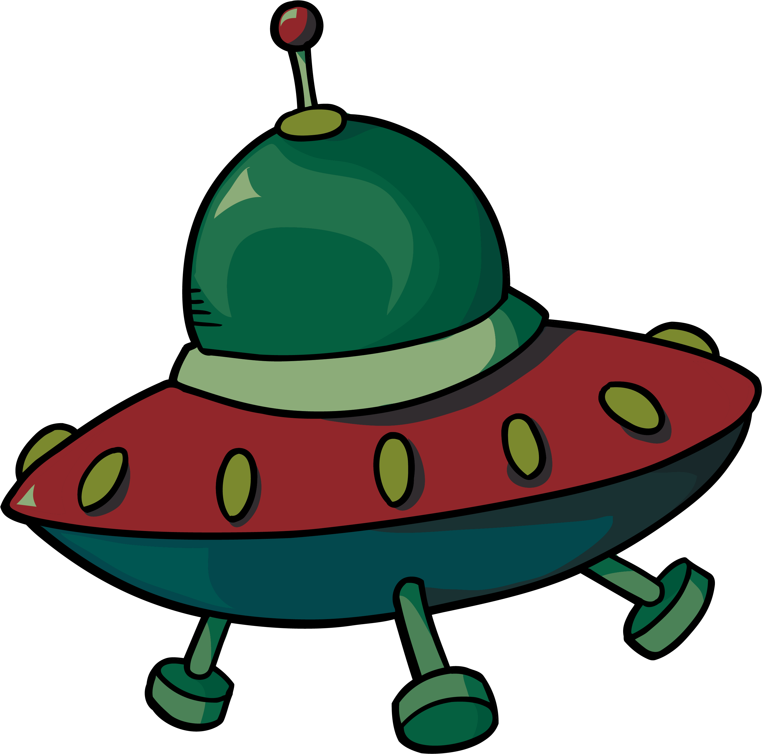 Cartoon Clip Art - Ufo Vector Png (3164x3267)