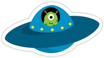 Fresh Cartoon Alien In Spaceship Alien Cute Spaceship - Alien In Flying Saucer (375x360)