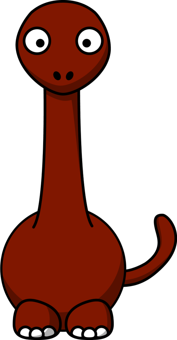 Vector Clip Art - Funny Long Neck Dinosaur (600x1152)