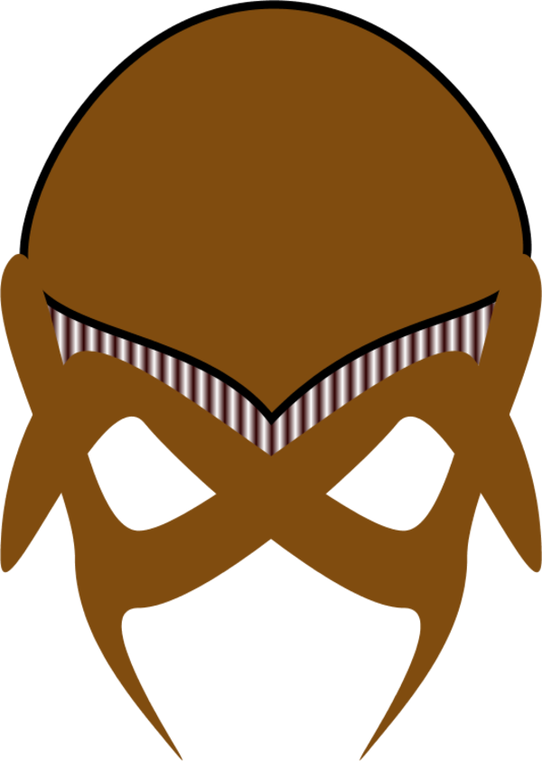 Alien Clipart Brown - Alien Mask Template (600x842)