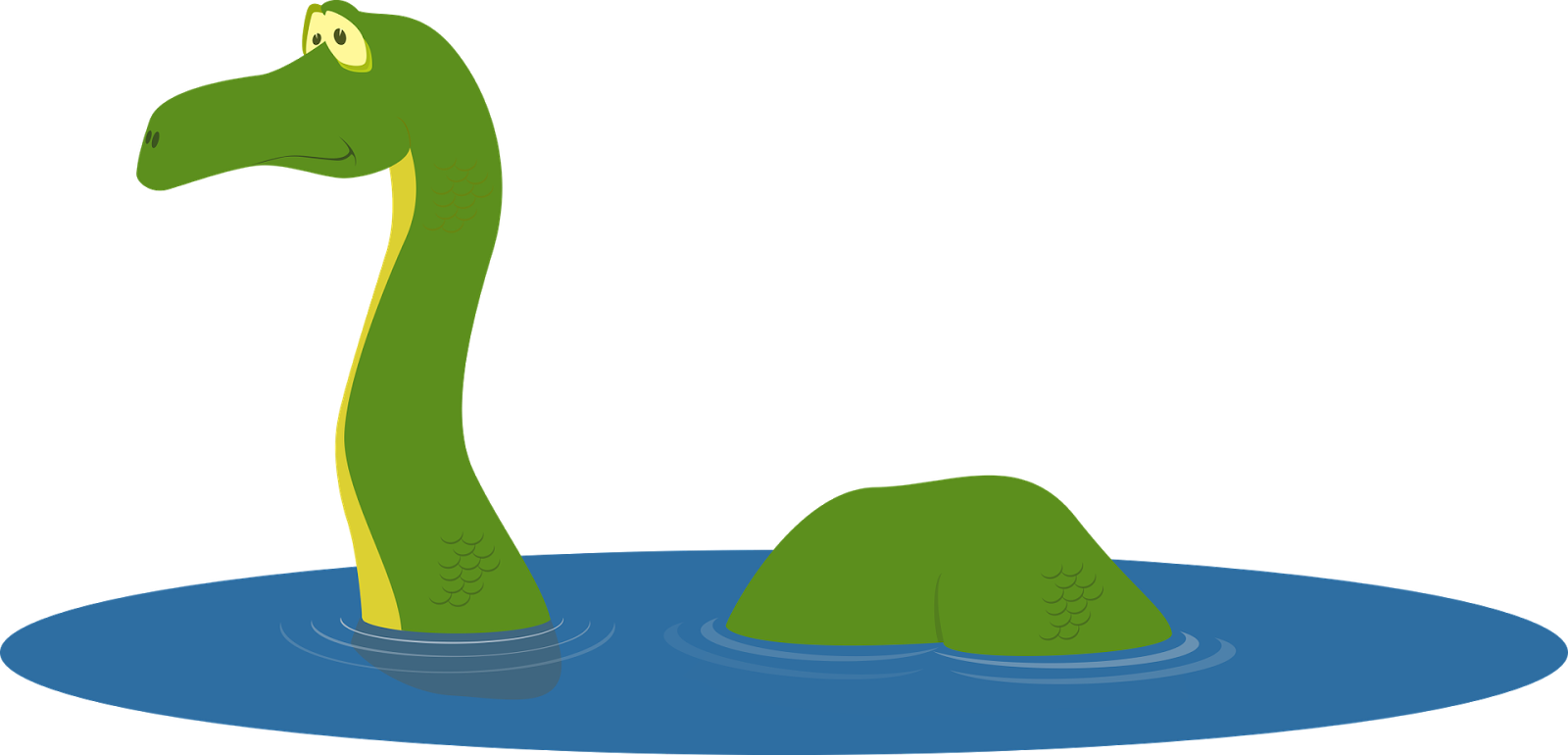Loch Ness Monster Cartoon Cute Icon Loch N - Transparent Loch Ness Monster Clipart (1600x770)