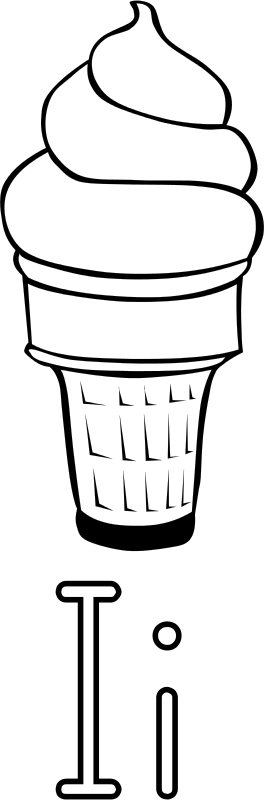 Free Letter I For Ice Cream - Coloring Ice Cream Cone (264x800)
