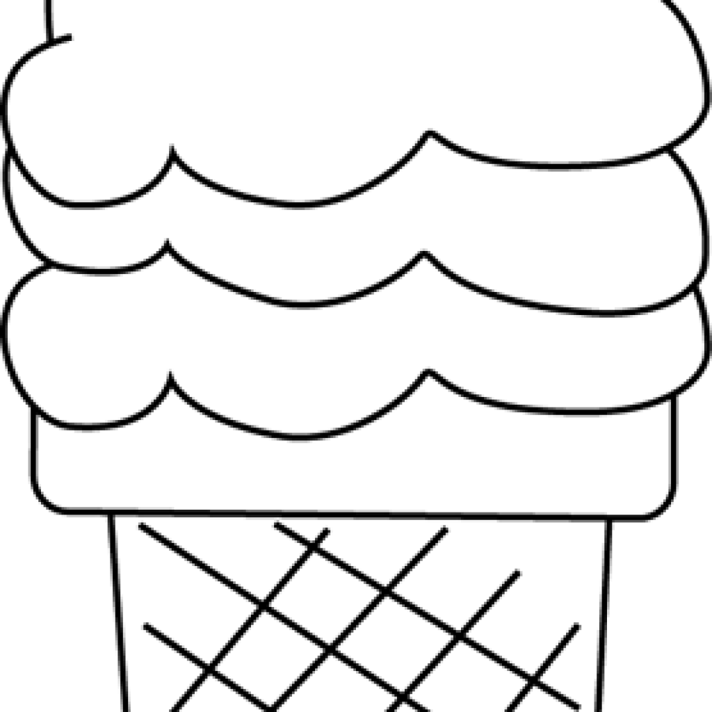 Ice Cream Clipart Black And White Black And White Ice - Clip Art (1024x1024)