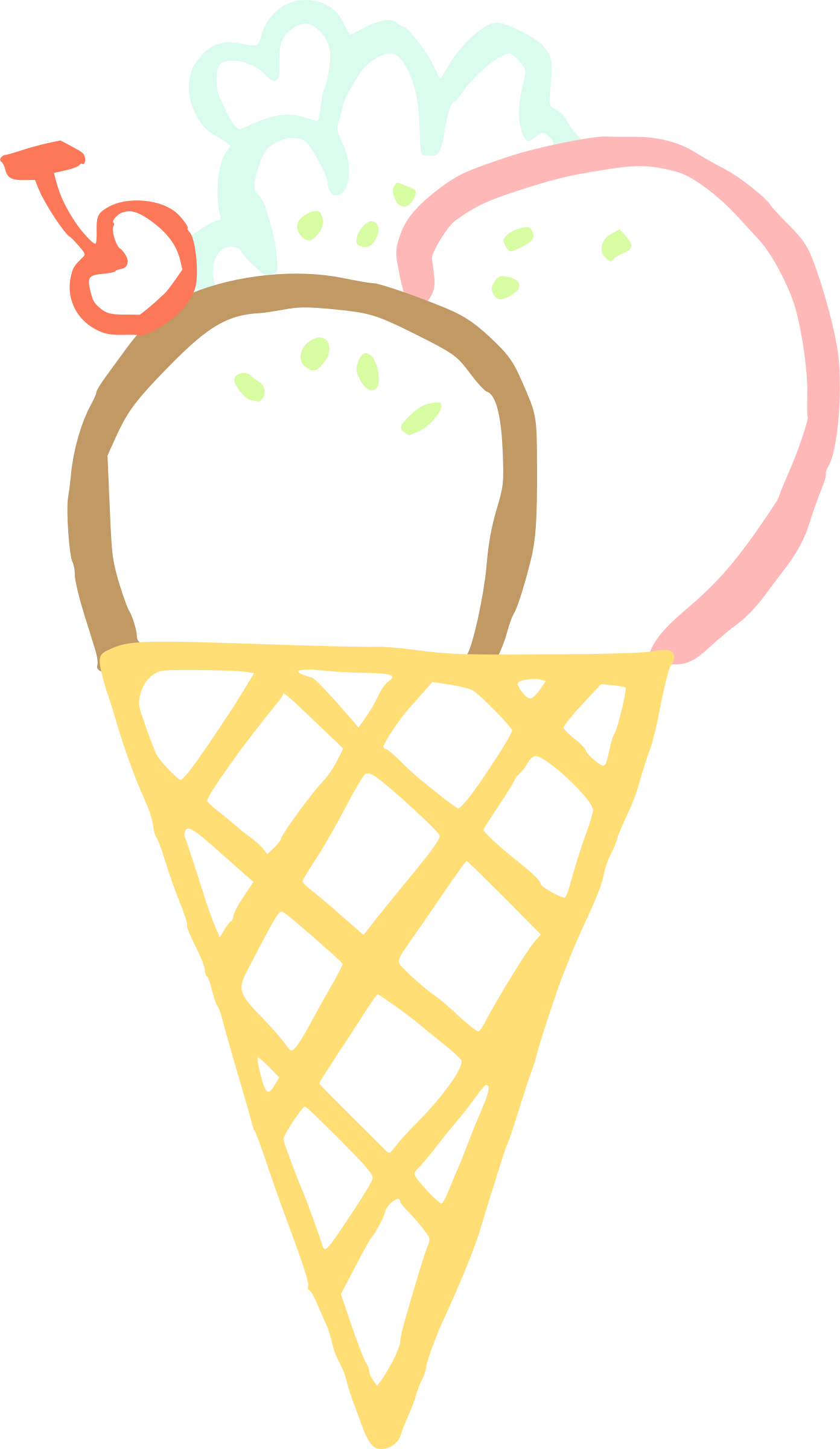 Big Image - Ice Cream Cone Clip Art (1392x2400)