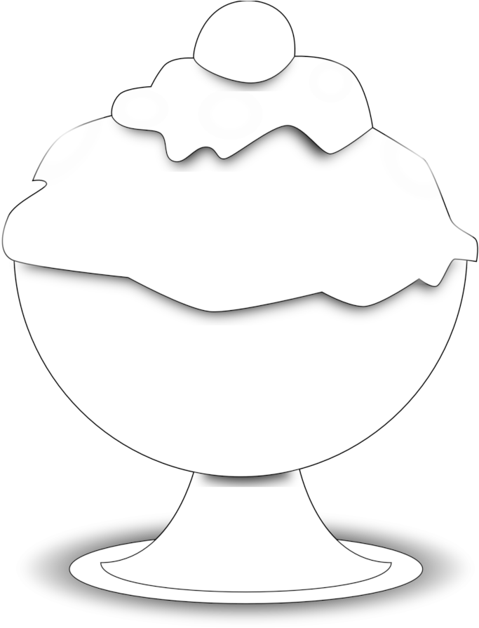 Ice Cream Black And White Ice Cream Clipart Black And - Clip Art (768x895)