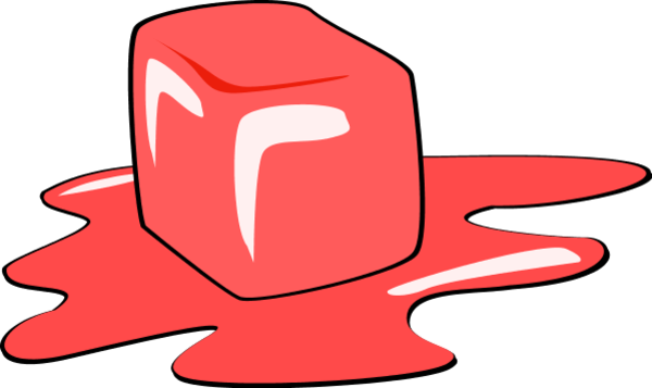 Melting Ice Cube Vector Clip Art - Ice Cube Melting Clipart (600x357)