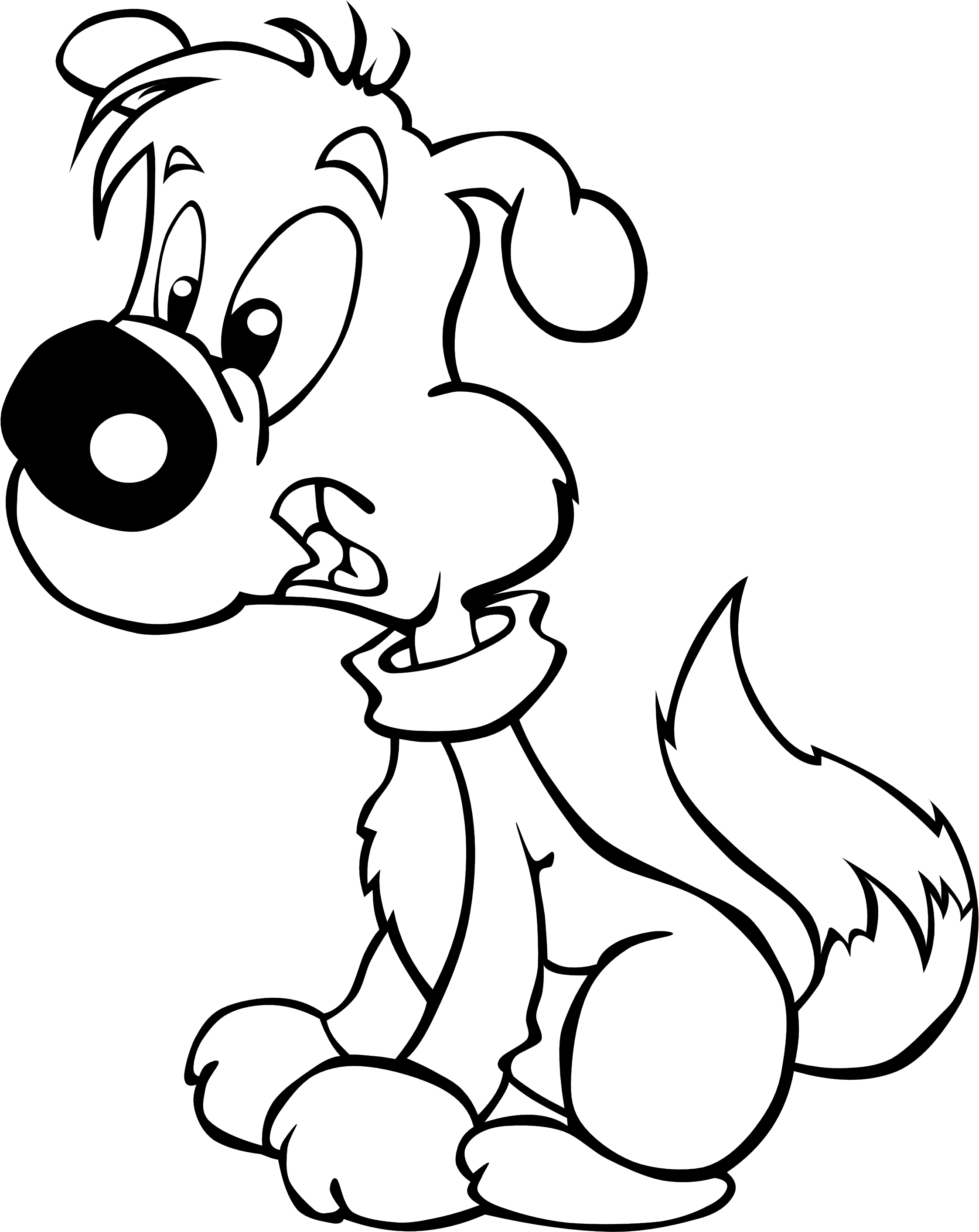 Coloring Pages Black And White Ice Cream Corn Free - Puppy Clip Art (2555x2876)