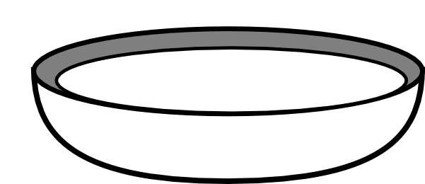 Black And White Bowl Clipart - Bowl Black And White (600x269)