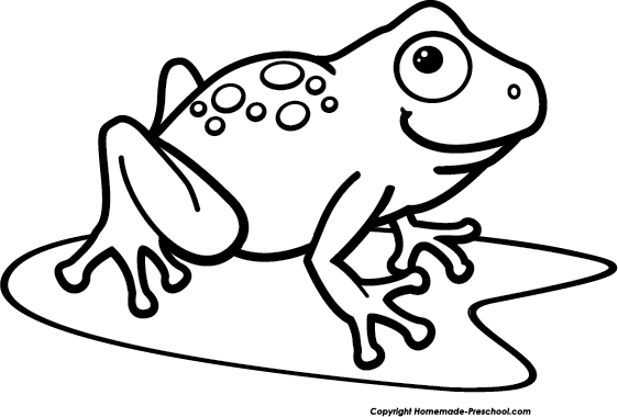 Frog Black And White Frogs Clip Art Waving Frog Vector - Frog Clipart Black And White (562x380)