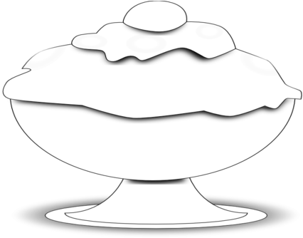 Rainbow Ice Cream Food Black White Line Art Scalable - Line Art (476x333)
