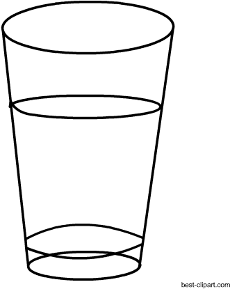 Black And White Glass Of Water Clip Art - White (450x450)
