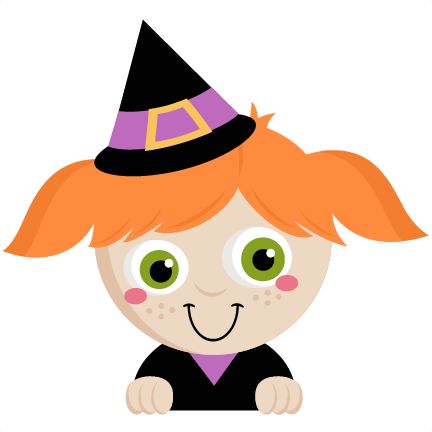 Peeking Witch Svg Scrapbook Title Svg Cutting Files - Cute Halloween Witch Png (432x432)