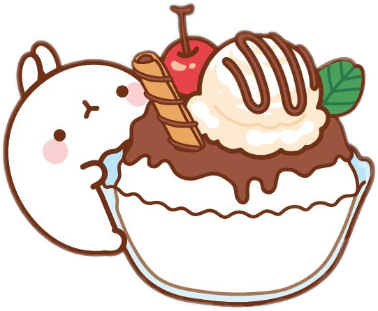 Pin Sundae Clipart - Molang Printable Stickers (541x446)