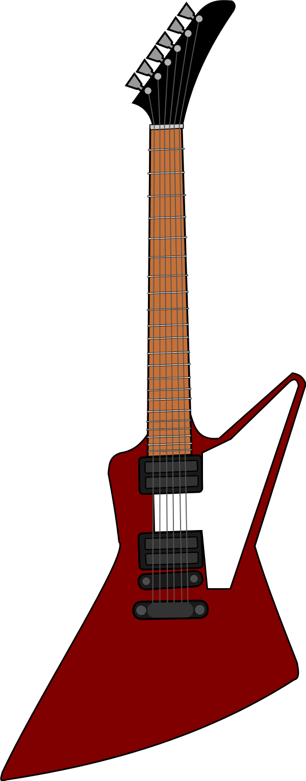 Gibson Electric Guitar Vector Clip Art - Gibson Explorer Clipart (600x1531)