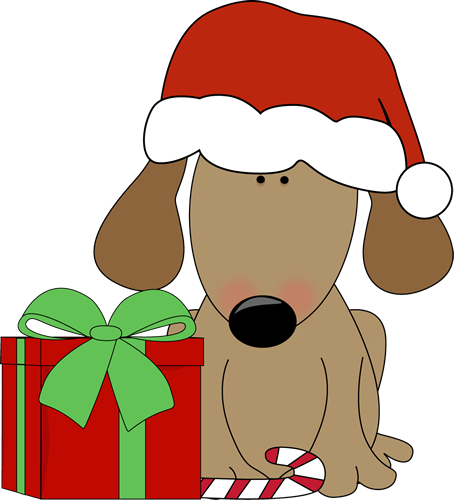 Candy Clipart Funny - Dog Christmas Clip Art (454x500)