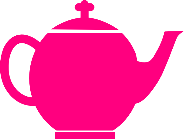Pink Teapot - Bule De Cha Azul Desenho (600x452)