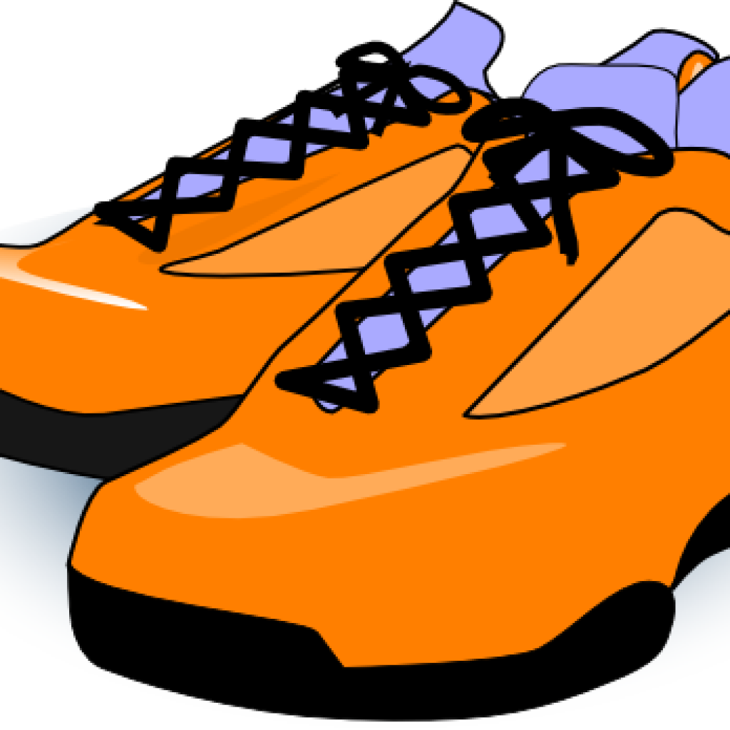 Tennis Shoe Clipart Orange Tennis Shoes Clip Art At - Shoes Clip Art (1024x1024)