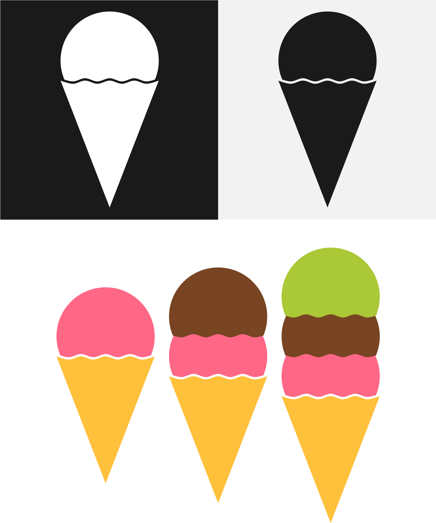 Ice Cream Vectors Collection - Ice Cream Vector Clipart (2400x2400)