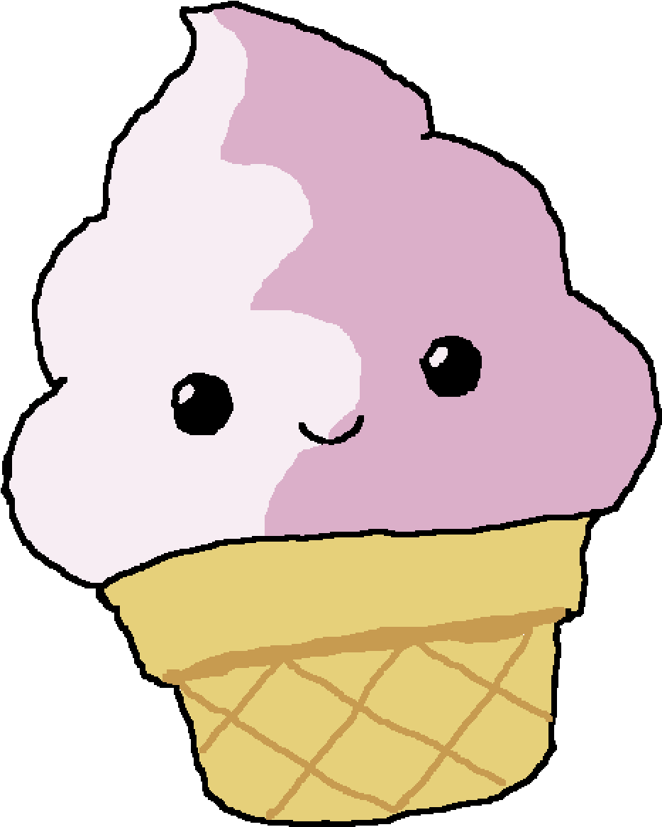 Derpy Kawaii Icecream - Happy Ice Cream (1400x1400)