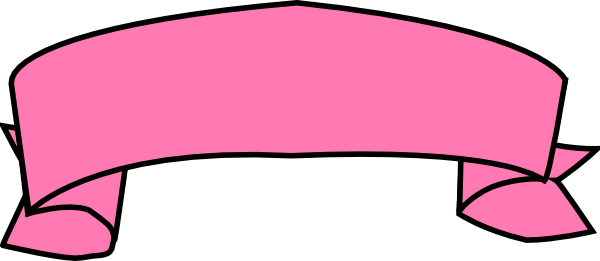 Pink Banner Clipart - Banner Clipart Transparent Background (600x261)