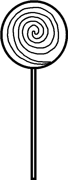 Monochrome Clipart Lollipop - Lollipop Drawing Clipart (260x614)