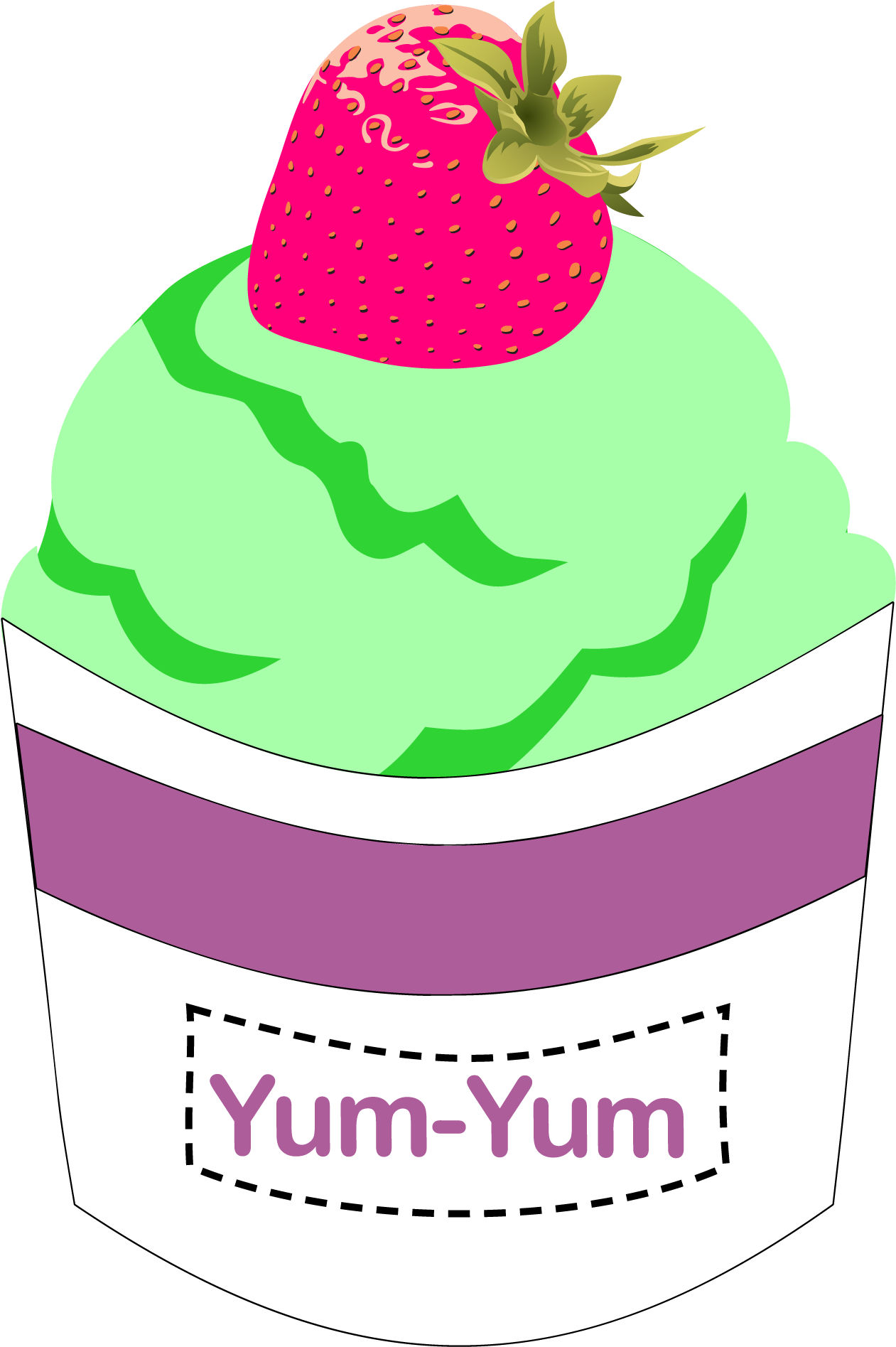 10 Ice Cream Clipart Nº2 - Strawberry (1298x1952)