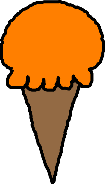 Mango Ice Cream Clip Art - Ice Cream Cones Orange (342x598)
