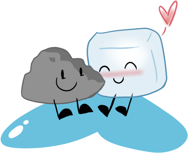 Ice Cube Clipart Kawaii - Bfdi Ice Cube Kiss Rocky (1000x1000)