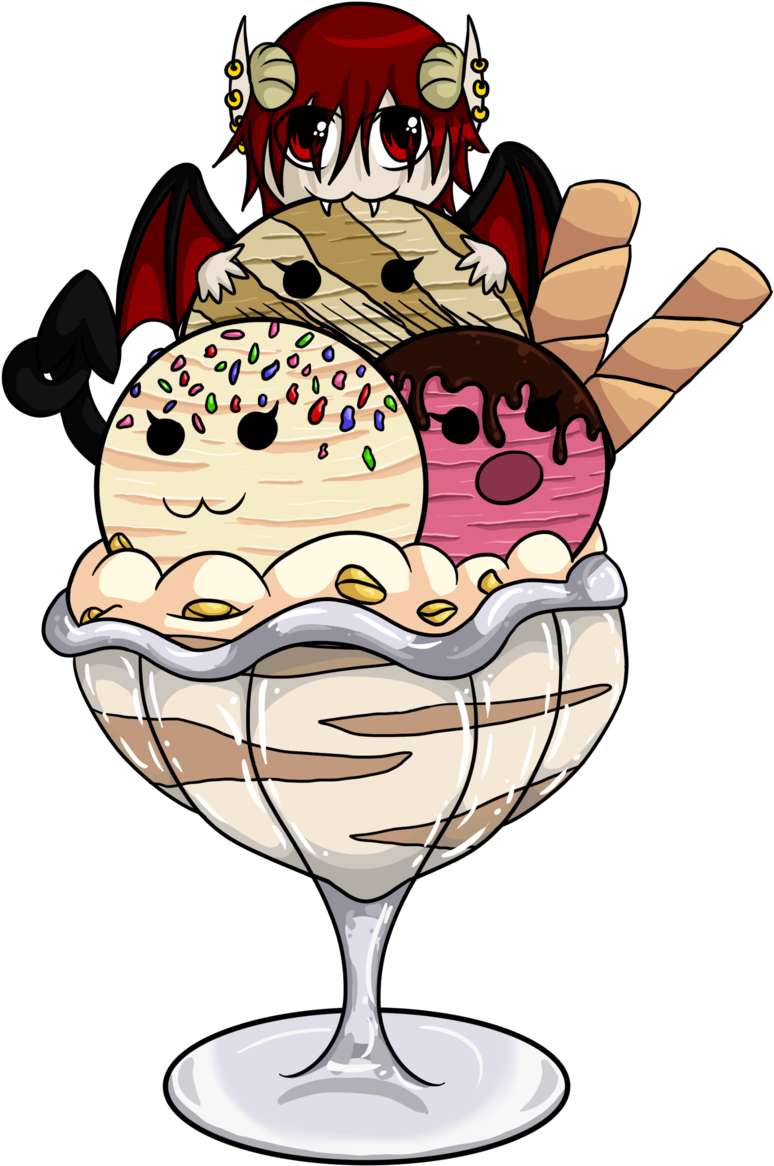 Lucifer Ice Cream Chibi By Irajiack - Anime Chibi Ice Cream (1024x1373)