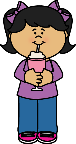 Sundae Clipart Kid Snack - Drink A Milkshake Cartoon (254x481)