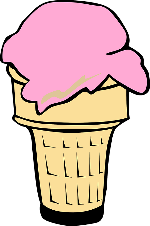 Pink Ice Cream Clipart - Ice Cream Cone Clip Art (478x720)