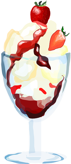Cartoon, Ice, Strawberry, Cream, Dessert, Sundae - Ice Cream Sundae Clipart Png (320x640)