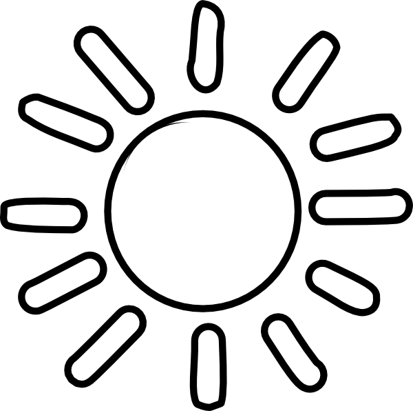 Sun Outline Clip Art At Clker - Symbols For Site Analysis (600x596)