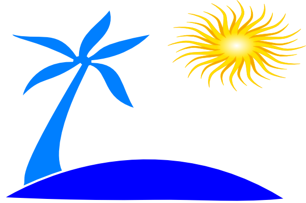 Beach Background Clipart Free Download Clip Art Free - Palm Tree And Beach Logo (600x398)