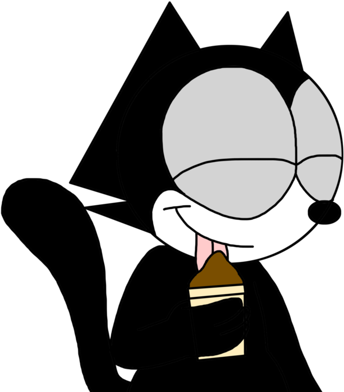 Felix Eating A Chocolate Ice Cream By Marcospower1996 - Cartoon (894x894)