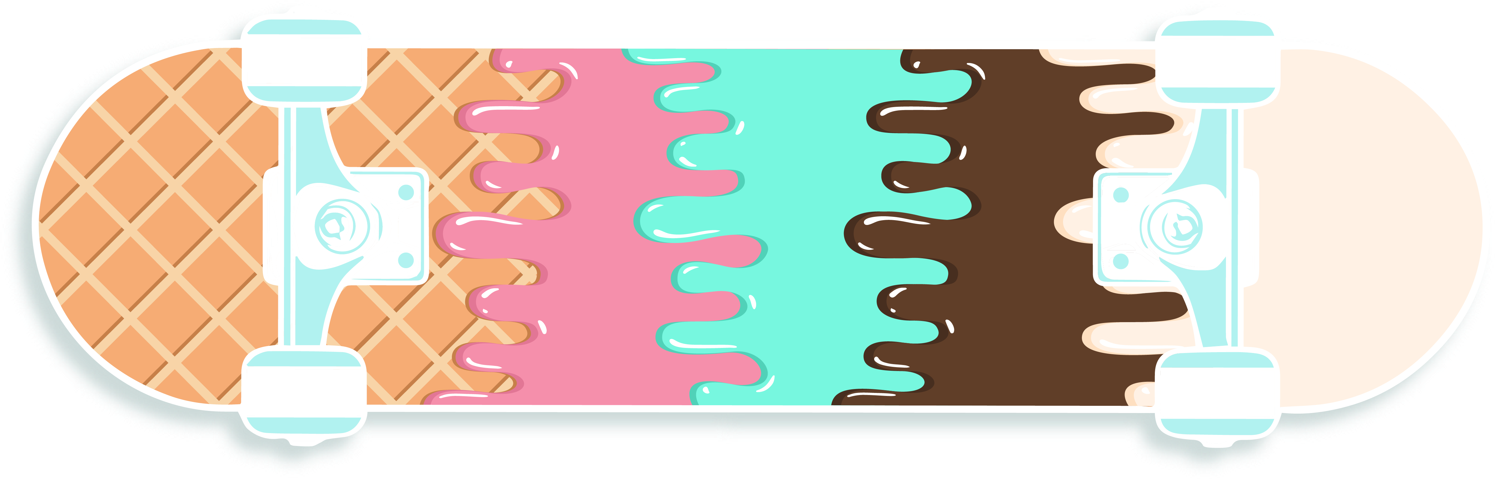 Ice Cream Skateboard - Skateboard Deck (5108x2324)