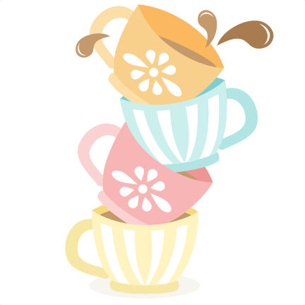Tea Cups Stacked Svg Cutting Files For Scrapbooking - Stacked Tea Cup Clip Art (432x432)