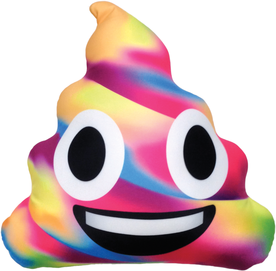 Picture Of Rainbow Poop Emoji Microbead Pillow - Rainbow Poo Emoji Pillow (1024x1024)
