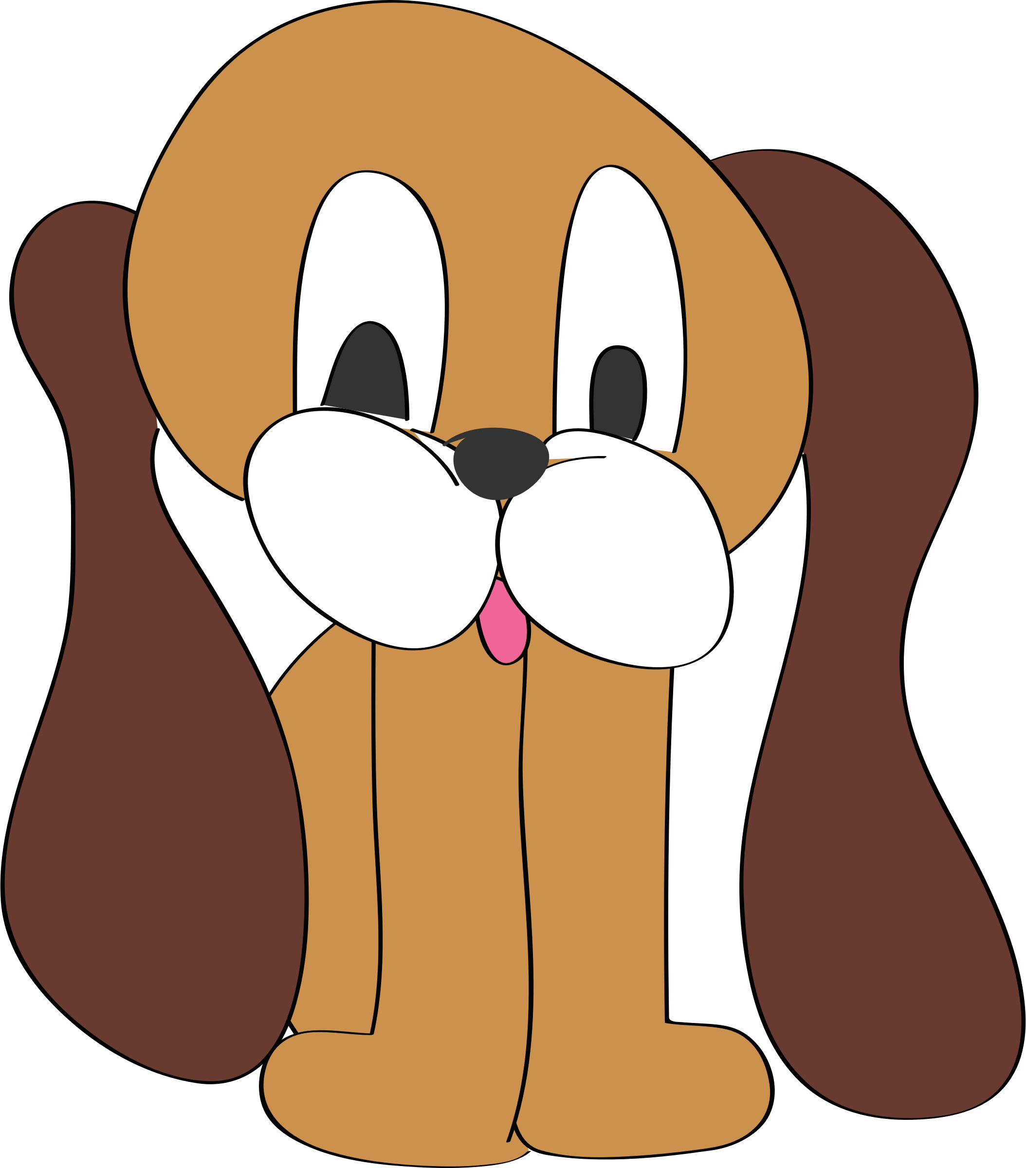 Clipart - Long Ear Dog Cartoon (2108x2400)