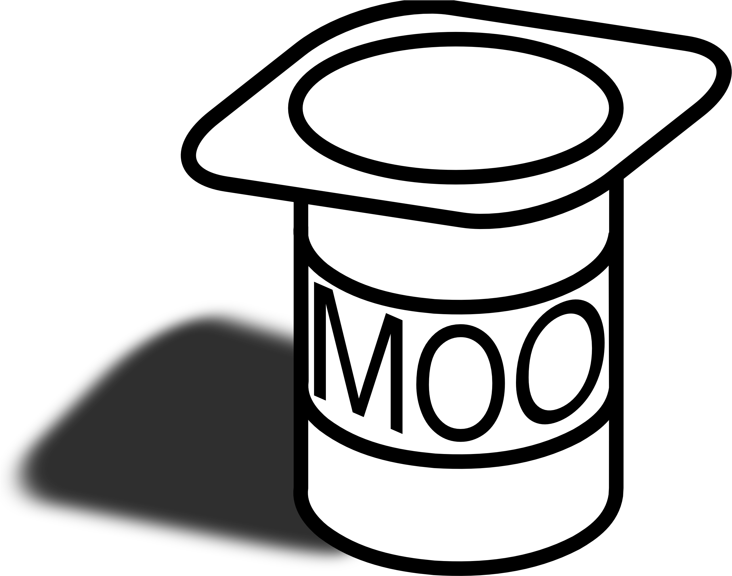 Free Yogurt Clipart Image - Black And White Yogurt (2555x2004)
