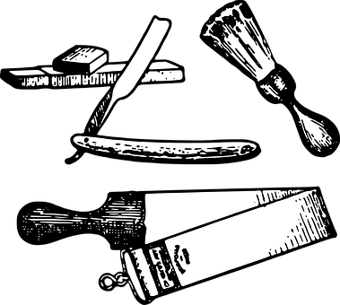 Shaving Razor Shave Beard Hair Grooming Ma - Grooming Kit Vintage Men (379x340)