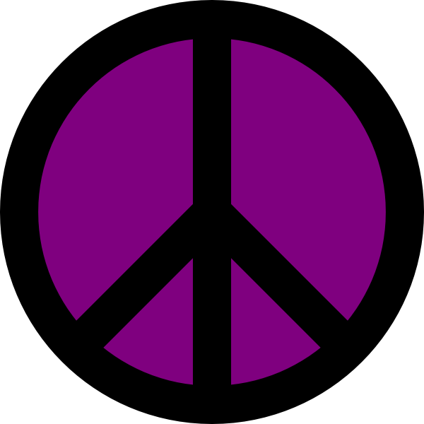 Peace Sign Clipart Small - Purple Peace Sign Clip Art (600x600)