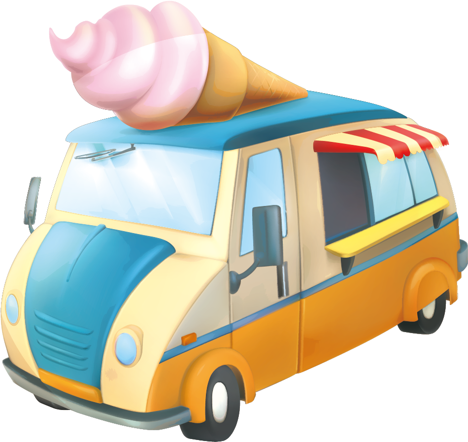 Ice Cream Van Street Food Royalty-free - Cartoon Candy Car (1181x1181)