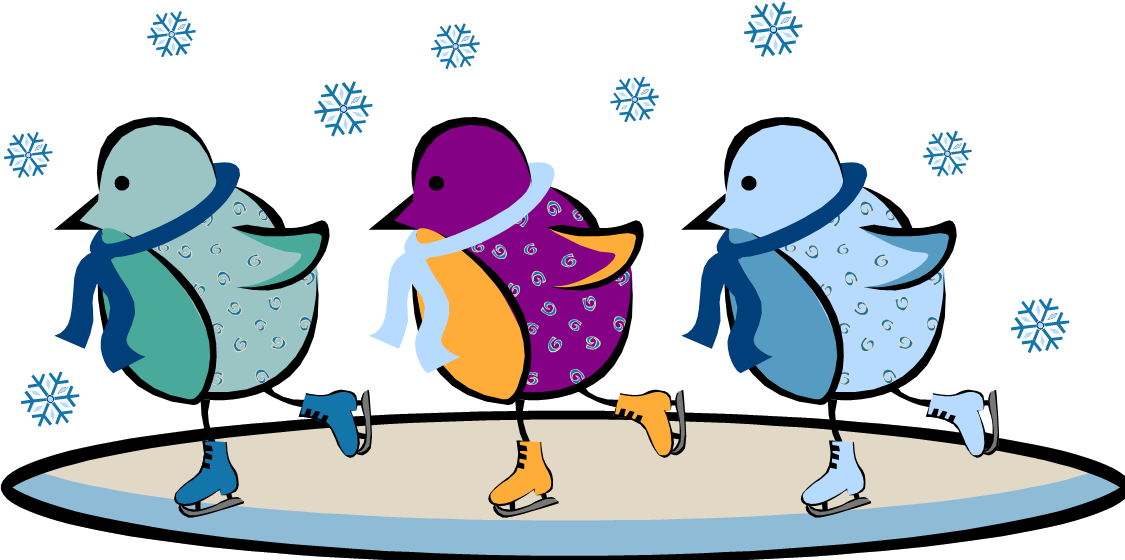 Animal Clipart Ice Skating - Clip Art January (1125x560)
