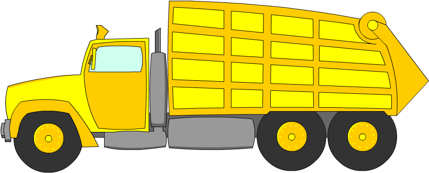 Truck Clipart Cartoon Truck - Yellow Garbage Truck Clipart (898x376)