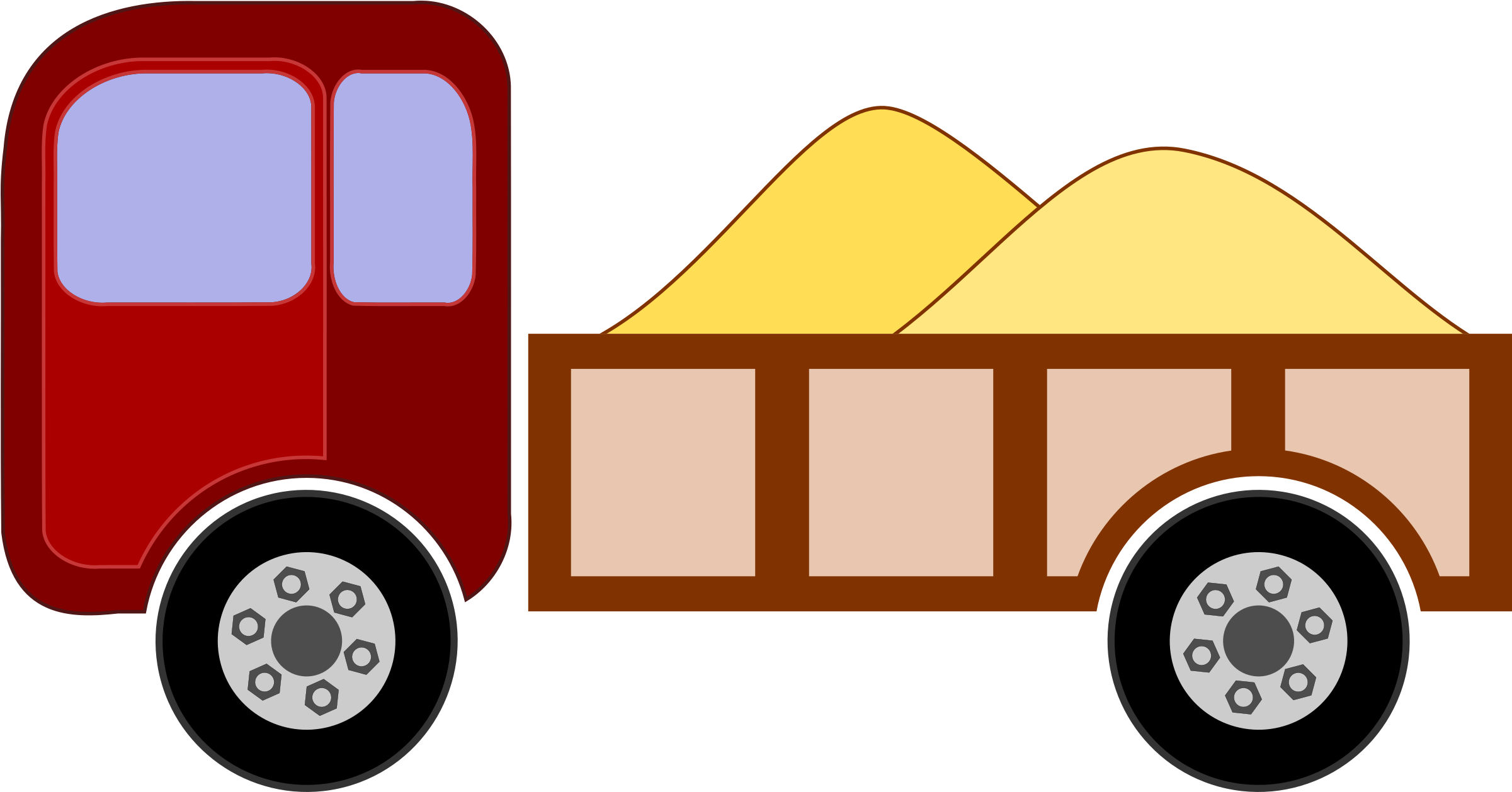 Pick Up Truck Clip Art - รถ ดั้ ม การ์ตูน (2400x1313)