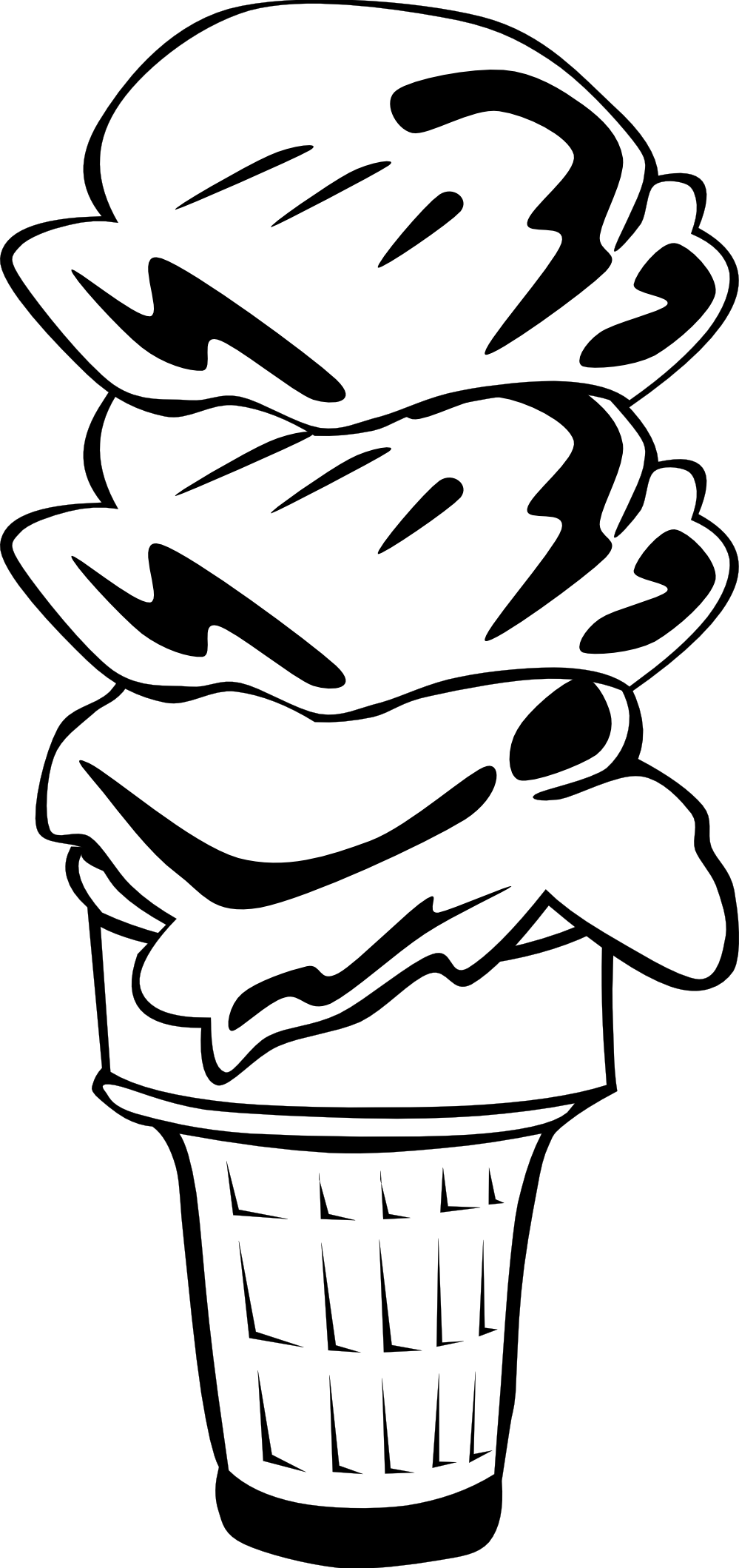 Fast Food, Desserts, Ice Cream Cone, Triple Clipart - Ice Cream Cone Clip Art (999x2118)