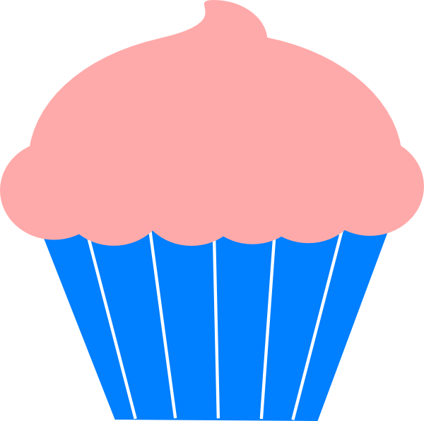 Cupcake Frosting & Icing Ice Cream Clip Art - Pink And Blue Cupcake Clipart (600x596)